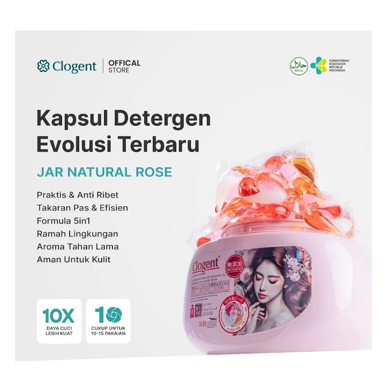 CLOGENT Detergent Kapsul 5in1 Laundry Pods Rose 2