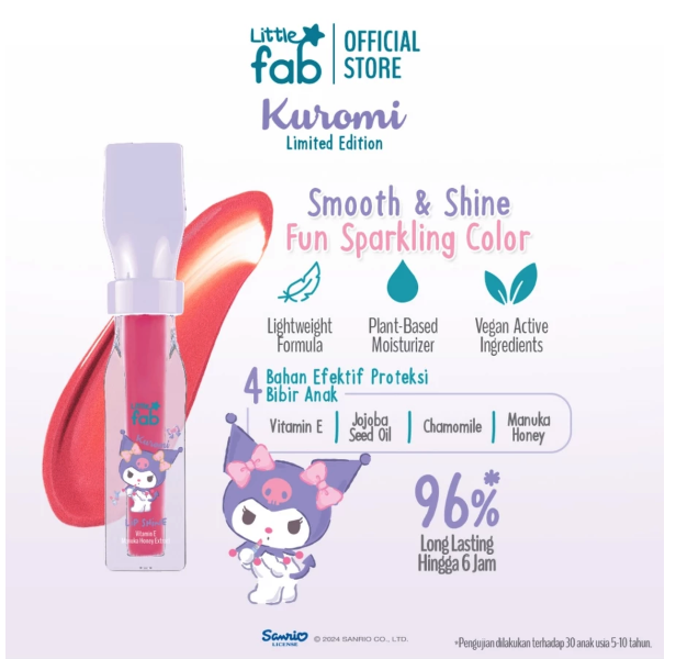 Fabindo Sejahtera Little fab kids Lip Shine Kuromi 