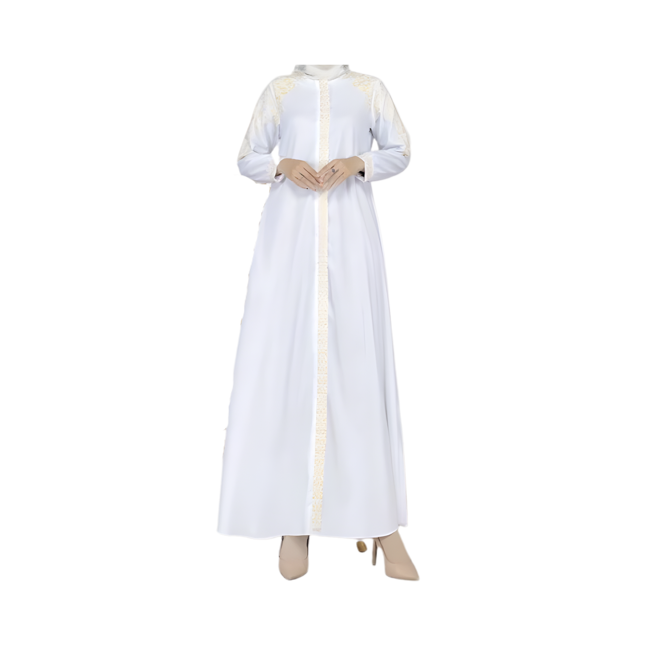 Dkhayru Gamis Madina Renata Bordir Putih