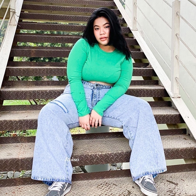 Jumbo Highwaist Loose Ripped Jeans  1404 REAL CURVY