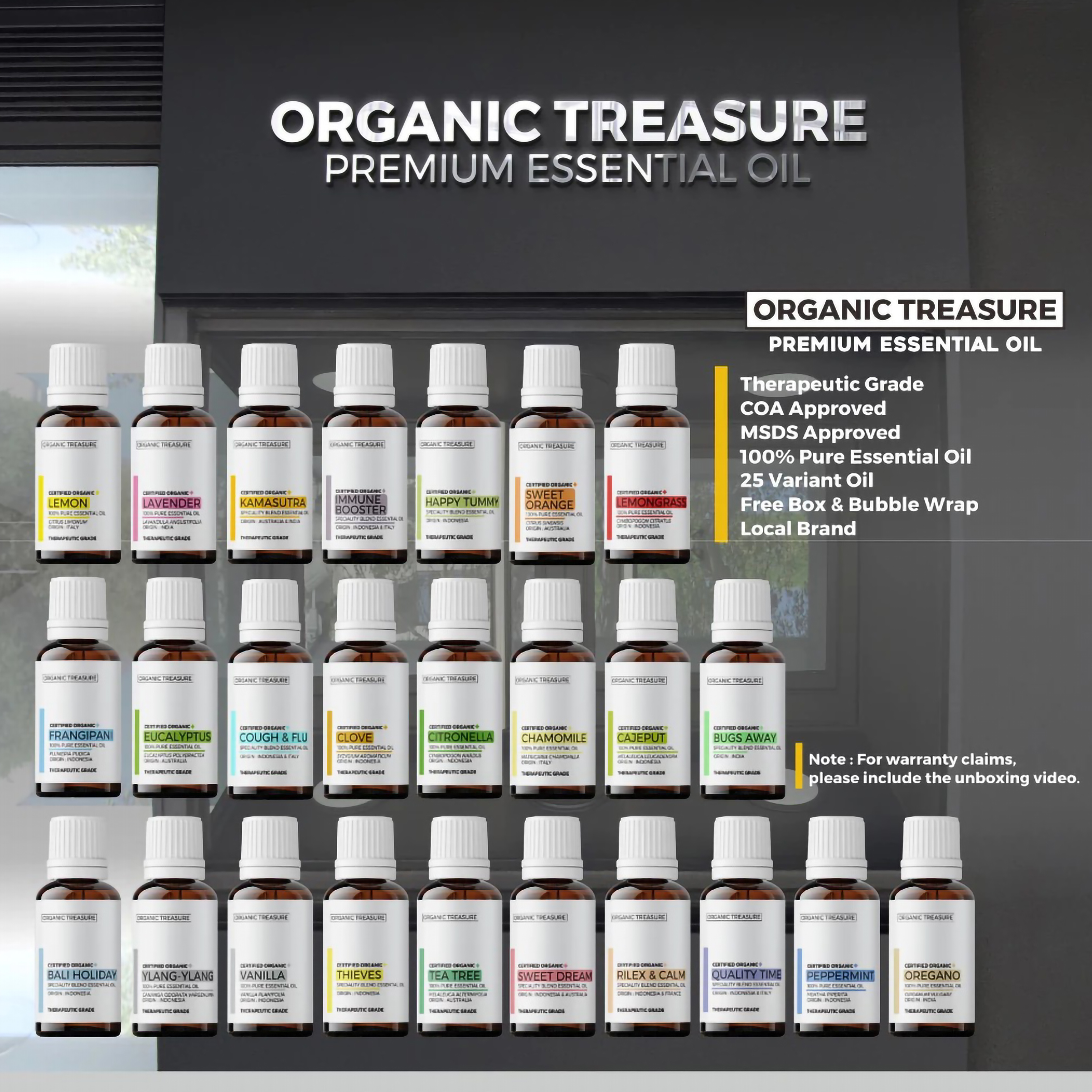  Organic Treasure Paket Mini Humidifier 220 ml + 4 Essential Oil 