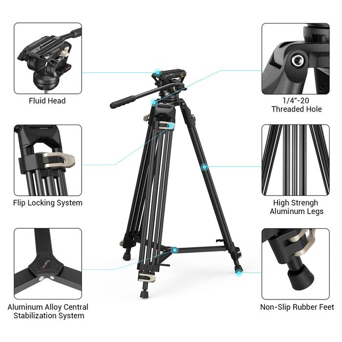 SmallRig 3751 Heavy-Duty Fluid Head Tripod  AD-01 
