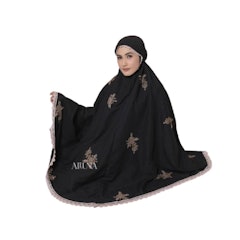ALLUNA Mukena Traveling Bordir Strimin Rose Katun