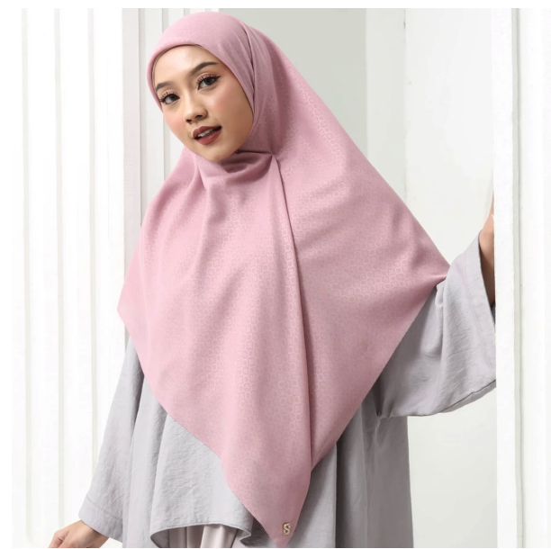 Nushel Jaya Mandiri Umama Kerudung Polos Emboss Daily Monogram