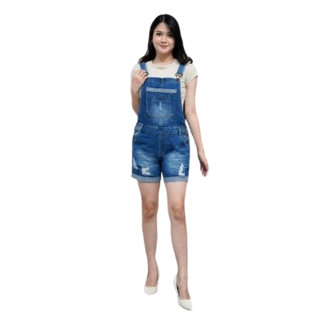 Bandidas Baju Kodok Overall Jeans
