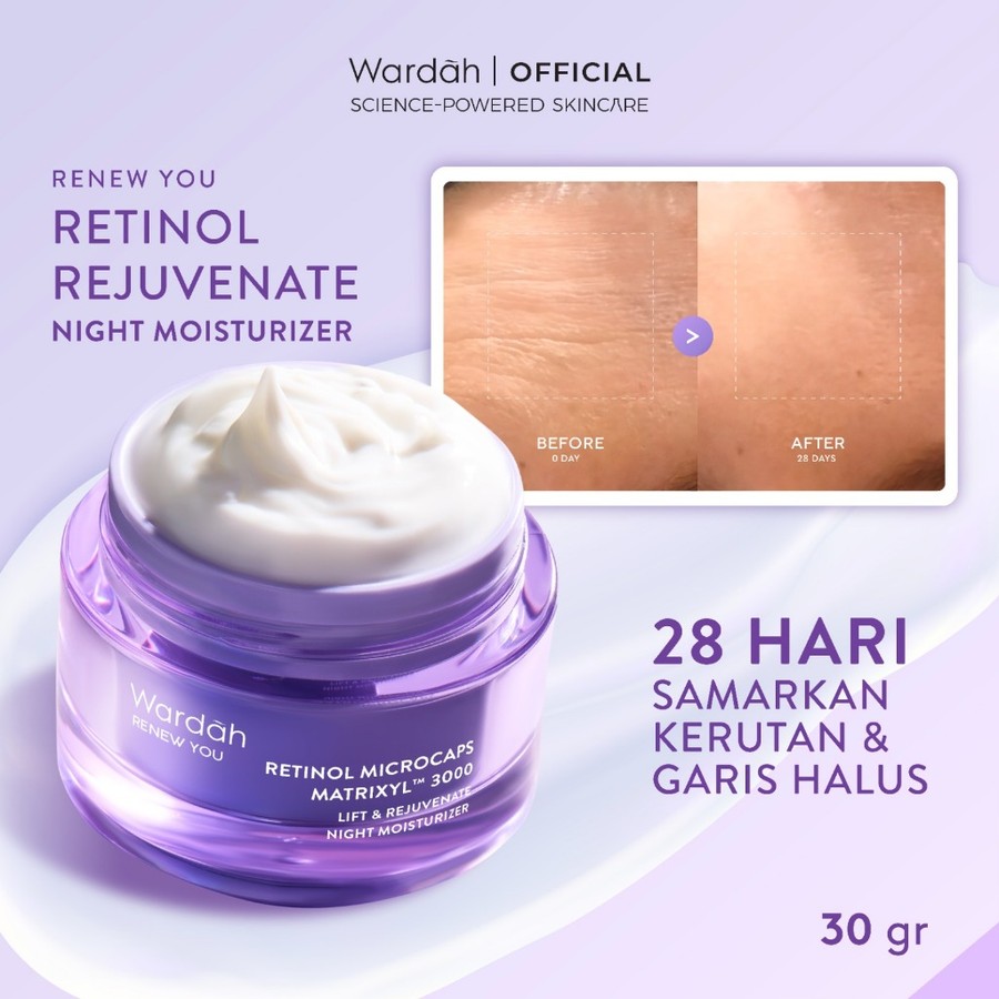 Wardah Renew You Retinol Microcaps Matrixyl™ 3000 Lift & Rejuvenate Night Moisturizer