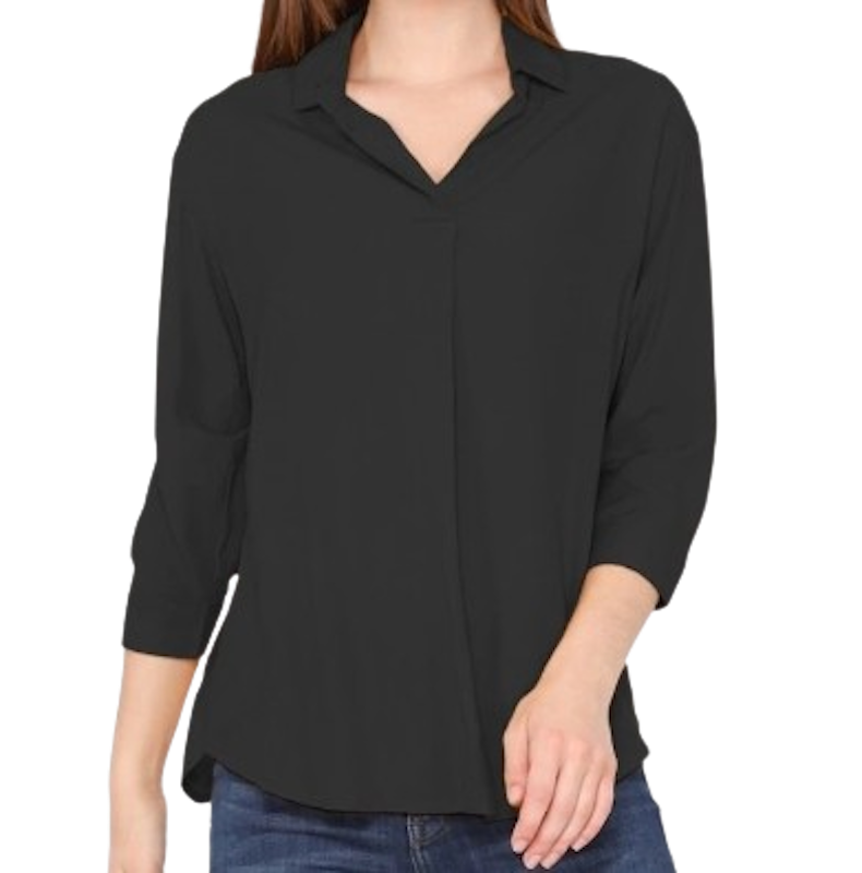 C2 Glenza Black Basic Blouse Wanita