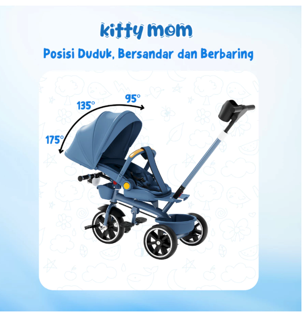  Kitty Mom Sepeda Stroller