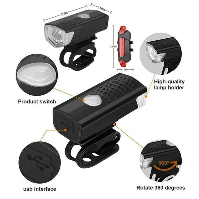 Nexor Lampu Sepeda Depan Belakang 3000 Lumens Set 2