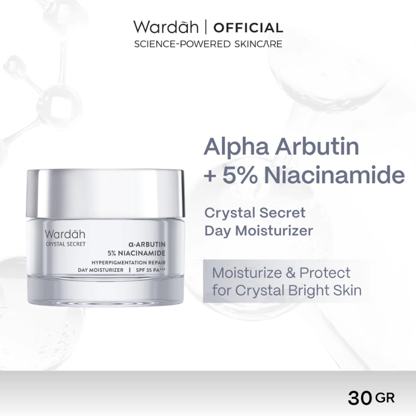 Paragon Technology and Innovation Wardah Crystal Secret α-Arbutin 5% Niacinamide SPF 35 PA+++ Day Moisturizer