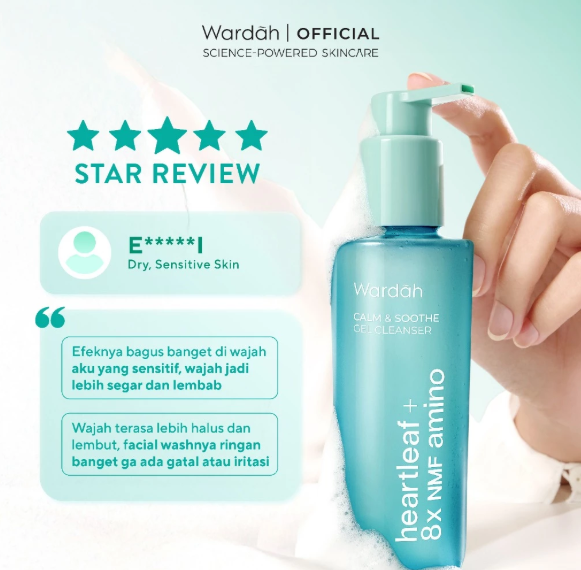 Paragon Technology and Innovation Wardah Calm & Soothe Gel Cleanser Heartleaf + 8X NMF Amino 