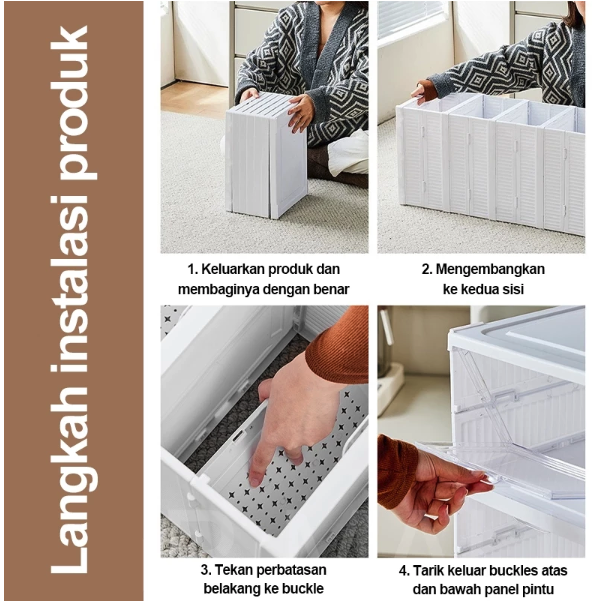  XMVP Rak Sepatu Lipat Anti Debu 3 Tingkat