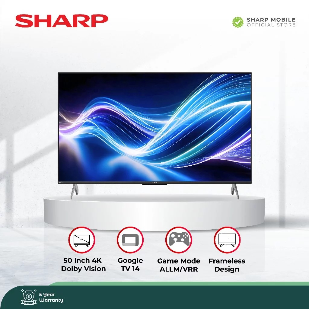 SHARP Electronics SHARP 50 Inch 4K Frameless Google TV  4T-C50HJ6000i 