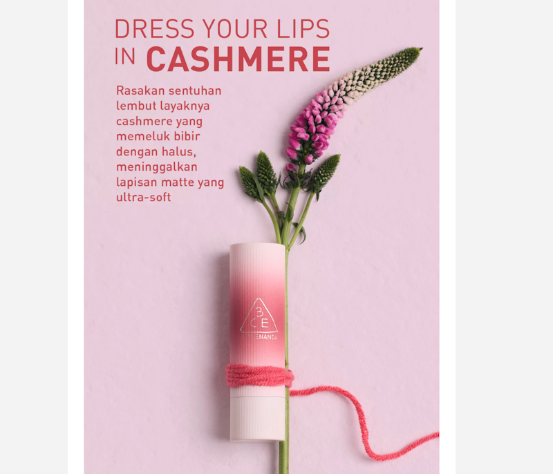 3CE Cashmere Hug Lipstick 02 Pure Blending 4