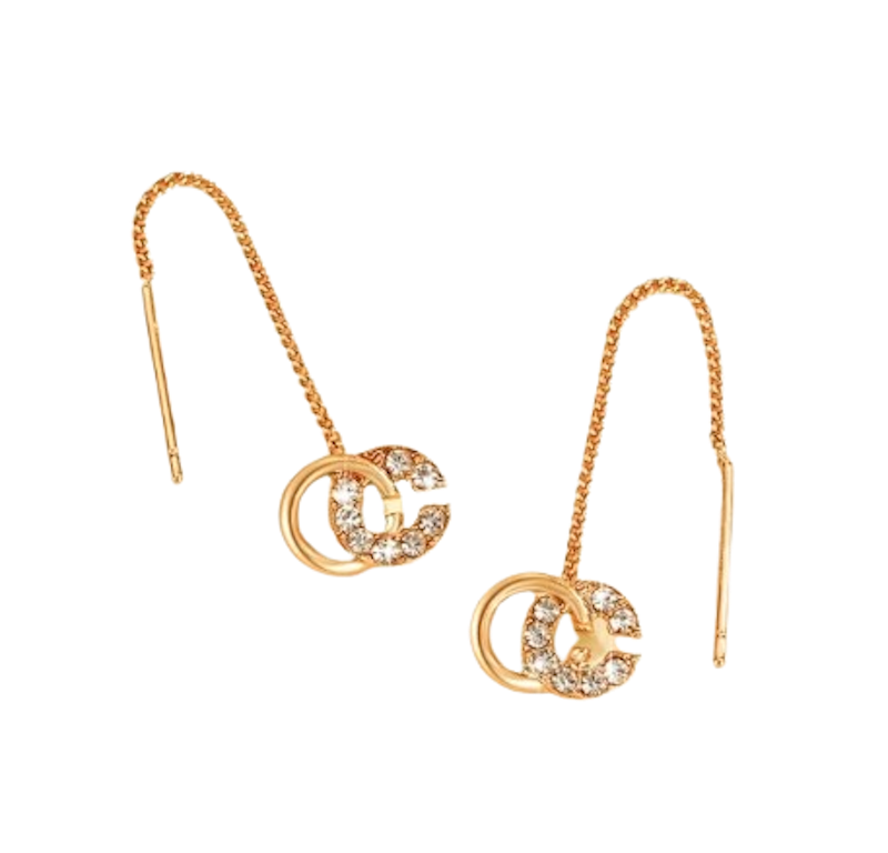 Lanme Jewelry Anting Titanium Kristal Panjang 1