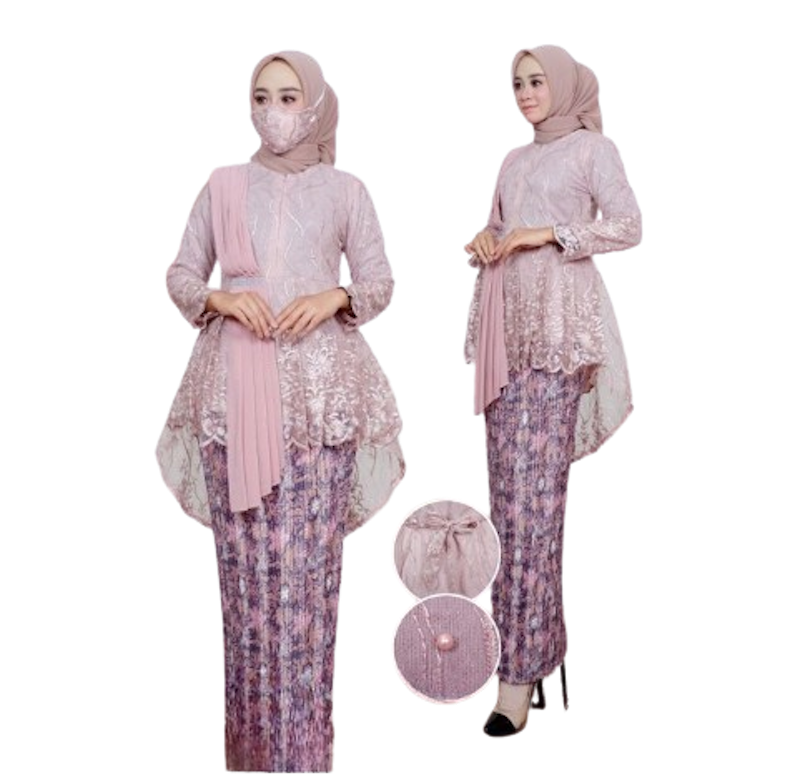Rohmah Kebaya Setelan Kebaya Selendang Aurel 1