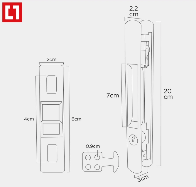  WELDOM Handle Pintu Aluminium Sliding Tanam RA66