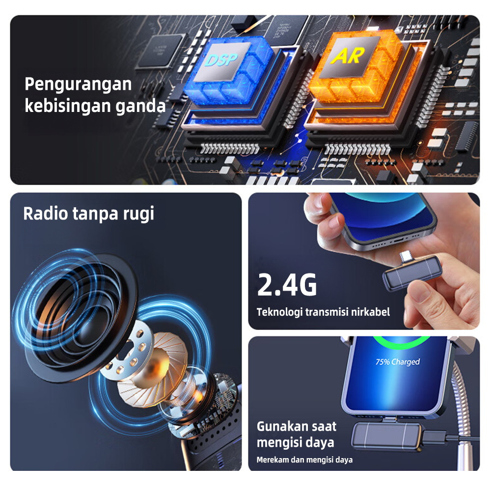 Jqvitek Jqvitek Mikrofon Lavalier Nirkabel for Apple LM03