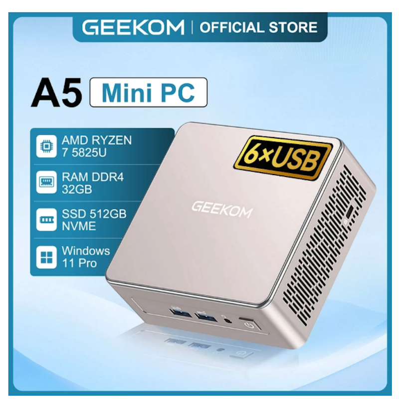 Geekom Mini PC with AMD R7 5825U 2