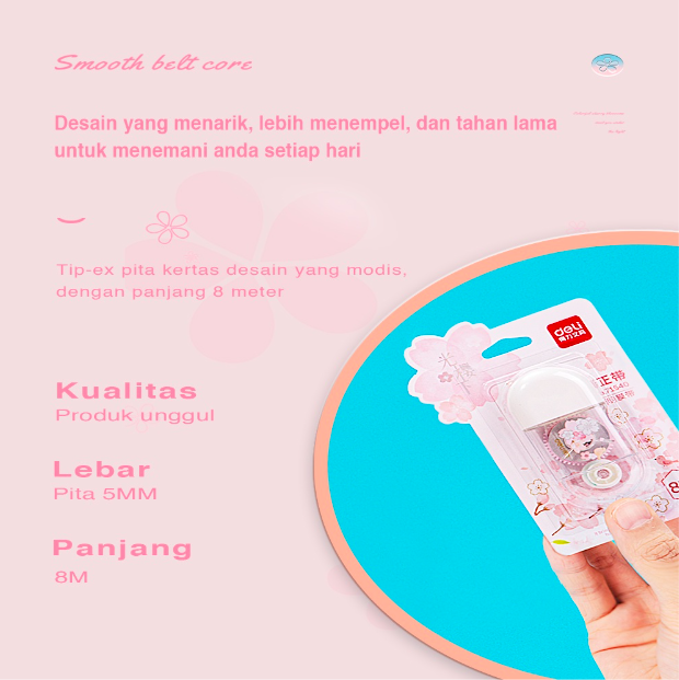 Deli Correction Tape Design Sakura 71540