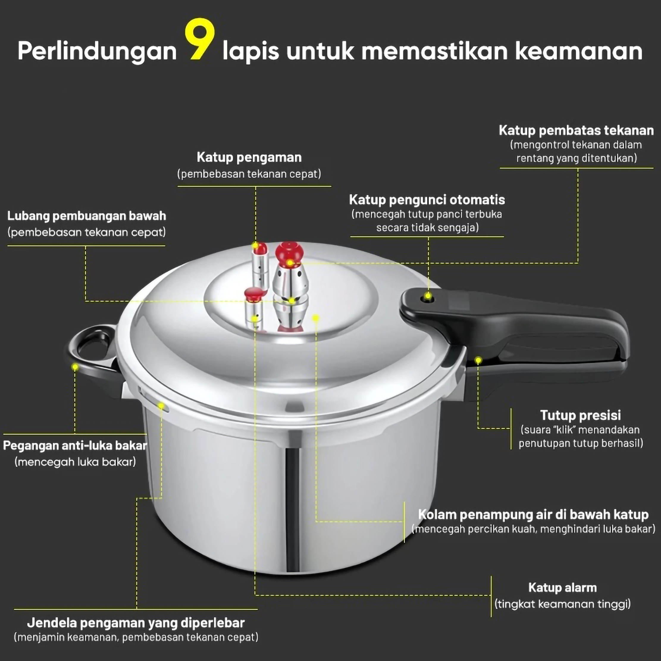 Uphome Uphome Panci Presto Alumunium 4 liter