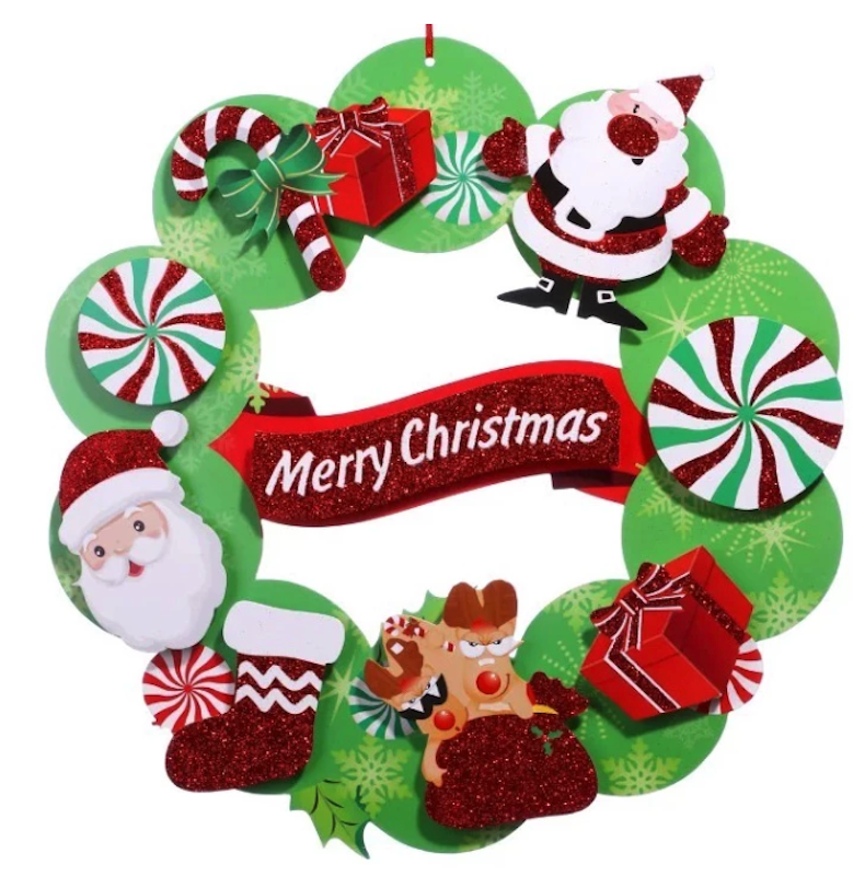 Mistletoe Christmas Wreath Paper 3