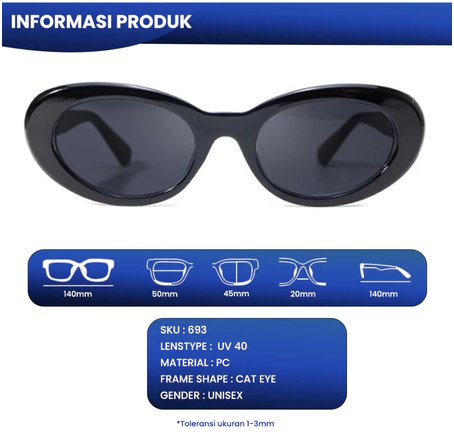 IOOI Eyewear IOOI Eyewear Cat Eye Sunglasses Vintage Anti UV 693