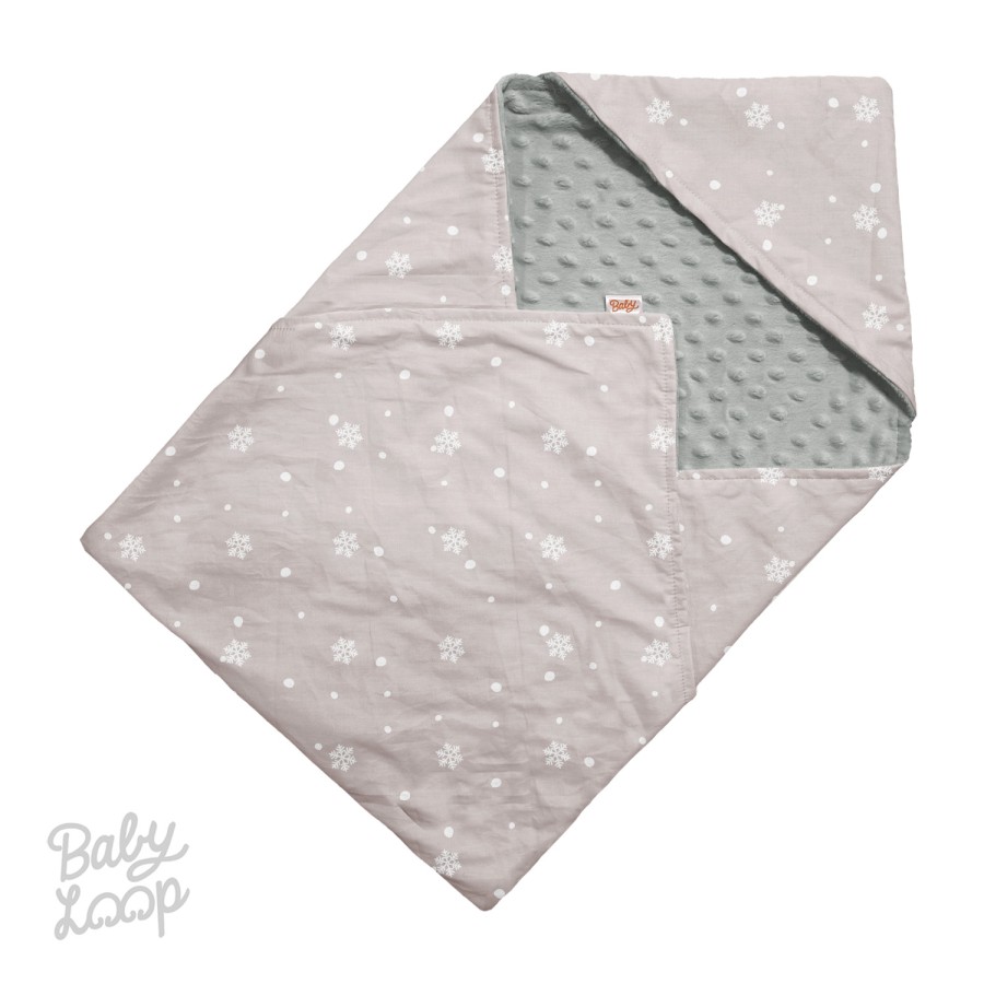 Baby Loop Minky Blanket With Hoodie Printed Fabric