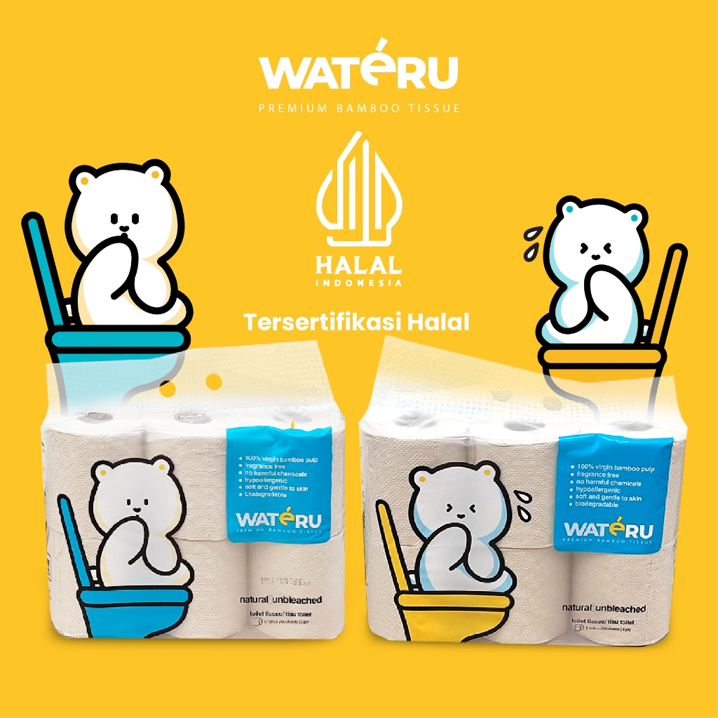 Wateru Natural Alkalindo Wateru Premium Bamboo Toilet Tissue