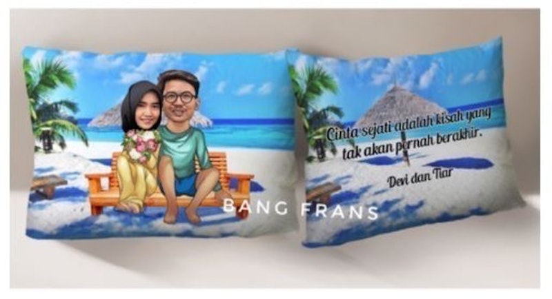 Bantal Karikatur Couple 1