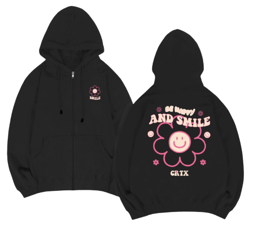 Be Happy Jaket Hoodie Zipper