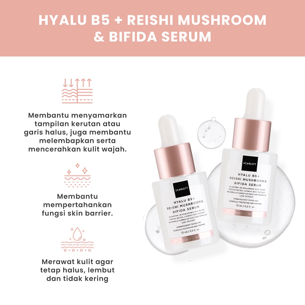 Opto Lingkar Sejahtera Scarlett Whitening Hyalu B5 + Reishi Mushroom & Bifida Serum
