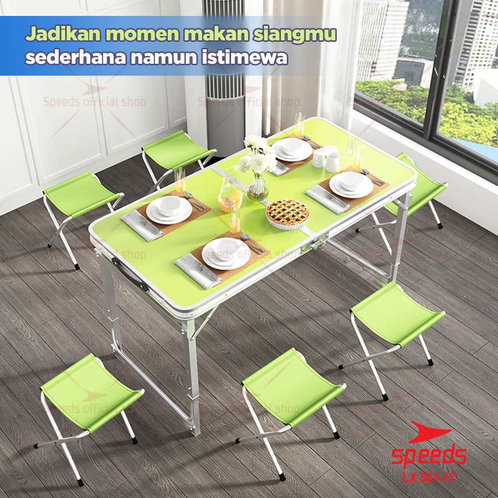 SPEEDS Folding Set Meja Makan 6 Kursi 031-17
