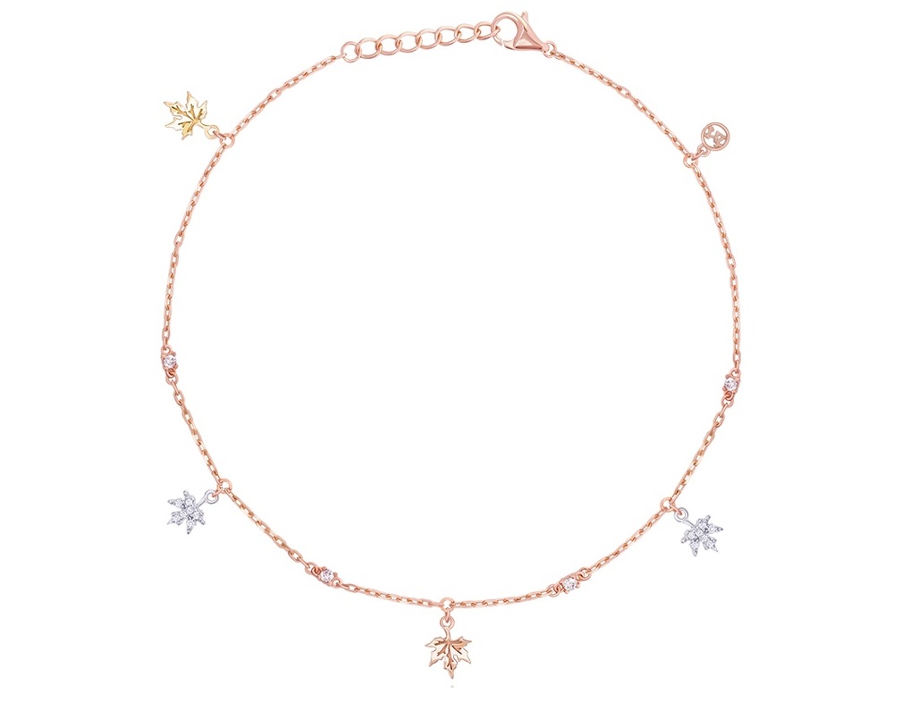 Gelang Kaki Emas Korea Autumn Leaves Collection Gold 17K In Your Seoul