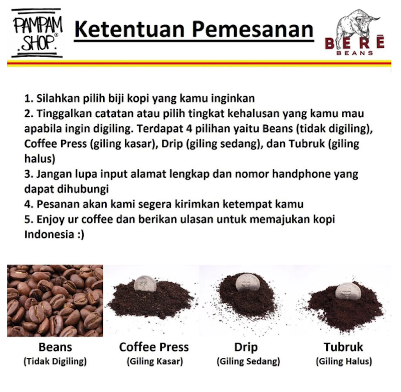 Bere Beans Coffee Robusta Kintamani Bali 4