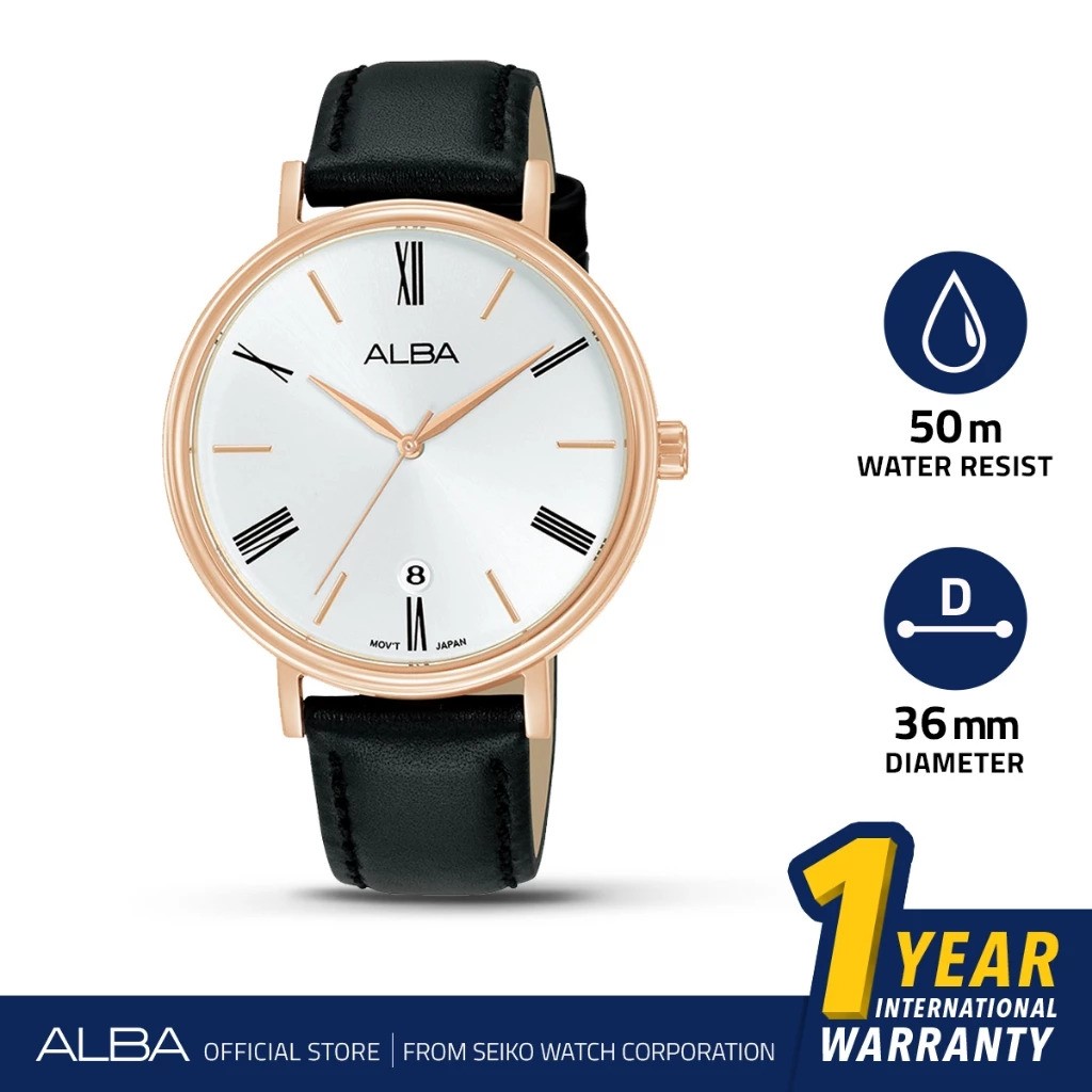 Seiko Watch Corporation ALBA Jam Tangan Wanita Strap Kulit Quartz  AG8N88