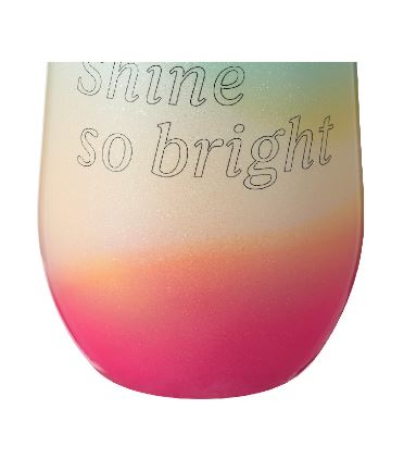 Tumbler 12 Oz SS Shine So Bright Gradient Rainbow (Summer02'23) 3