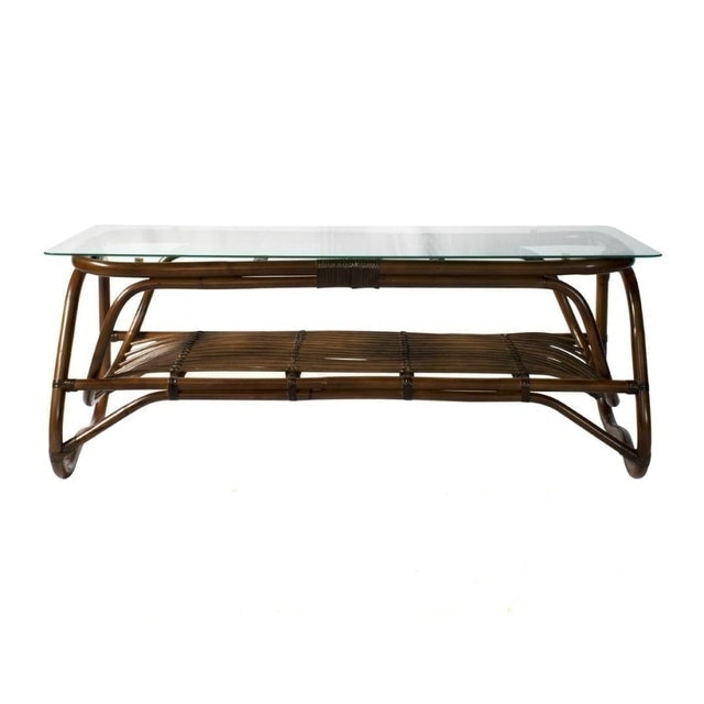 Meja Kaca Rotan Tropical