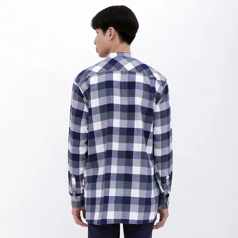 M231 Kemeja Pria Flannel Shanghai Oversized Panjang Hijau 4
