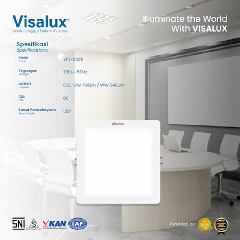 Visalux Tetra LED Panel Light Daylight Square 3