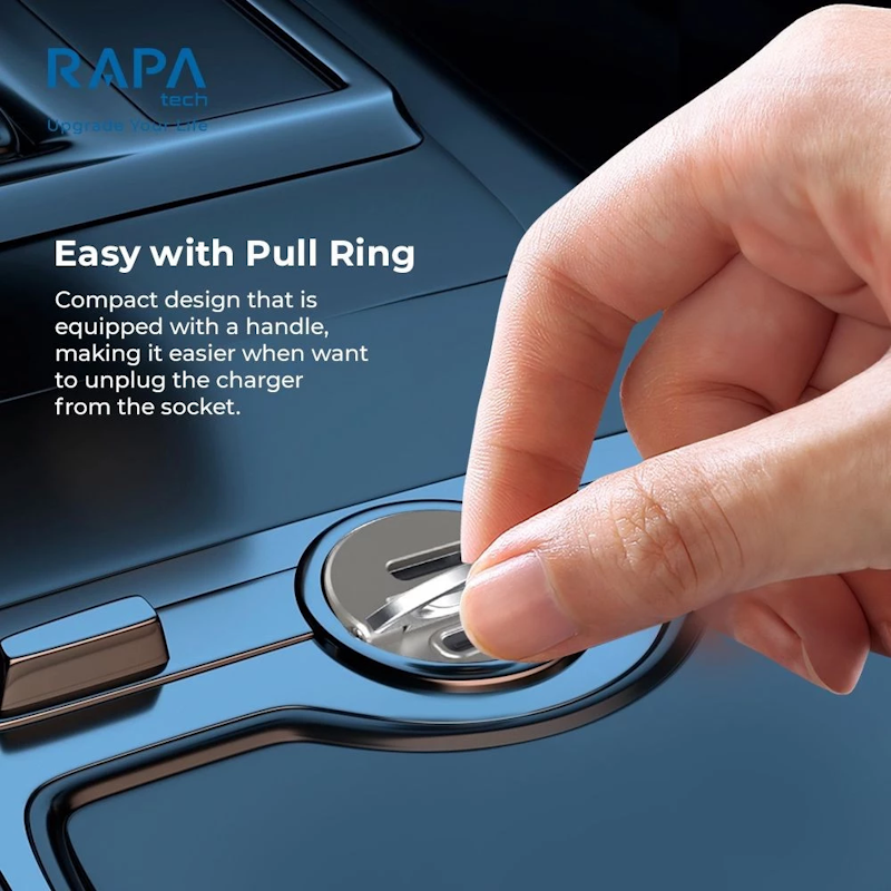 RAPA Tech Drive II Car Charger PD45W Dual Port USB-C Charging 4