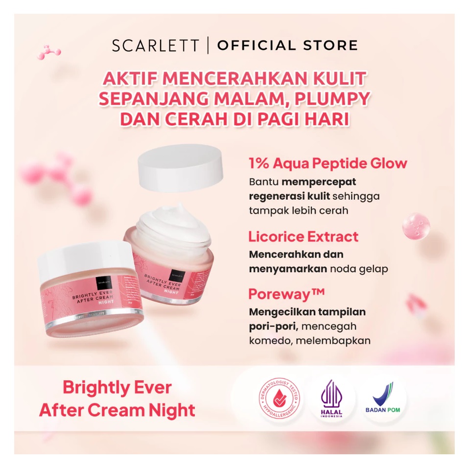 Scarlett Whitening Brightly Ever After Night Cream 