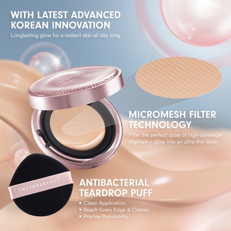 Skin Glow Cover Mesh Cushion N22 Light Ivory 3