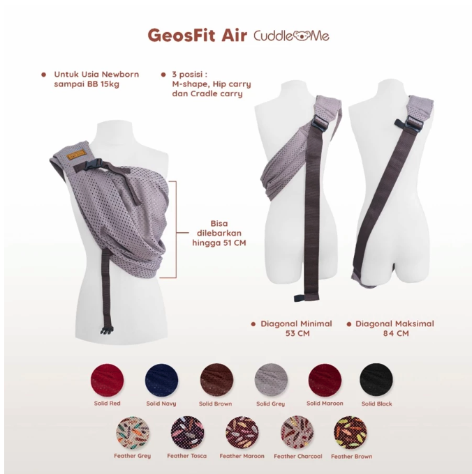 Kadelmindo Saraya Mapan CuddleMe Gendongan Geos Fit Air 