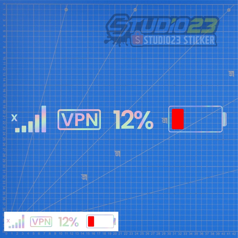  Stiker Sinyal Wi-Fi dan Baterai