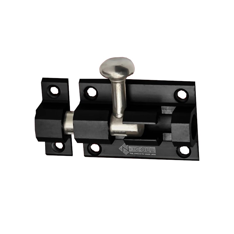 Nicole Grendel Slot Pintu Bulat Segi 6 / Hexagon Door Bolt Black 1
