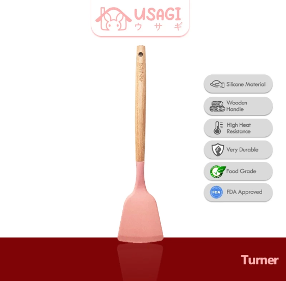  USAGI Wooden Silicone Spatula Turner
