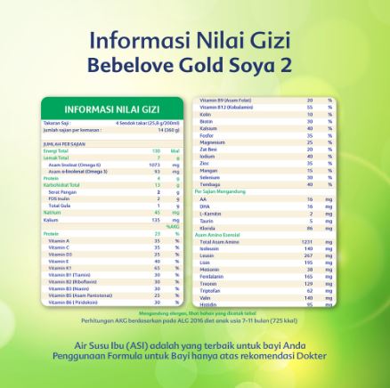 Nutricia Indonesia Sejahtera Bebelove Gold Soya 2 