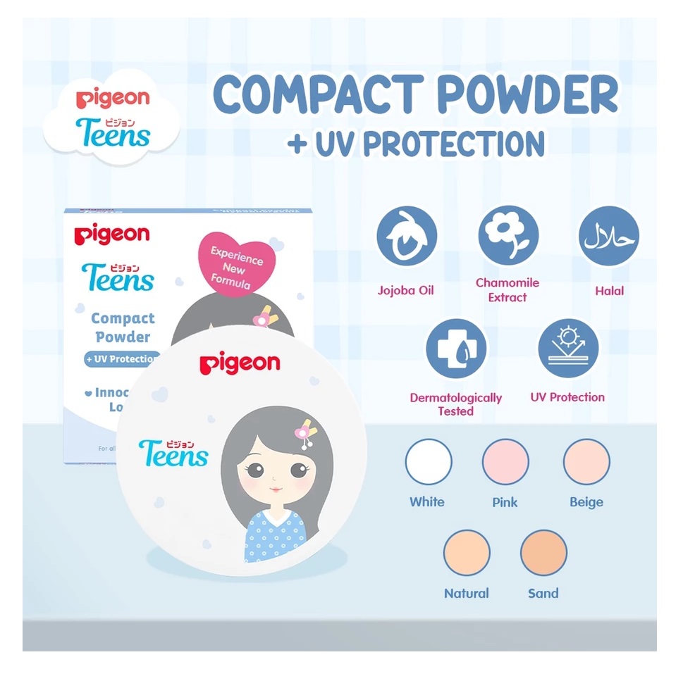 Pigeon Pigeon Teens Compact Powder + UV Protection Natural