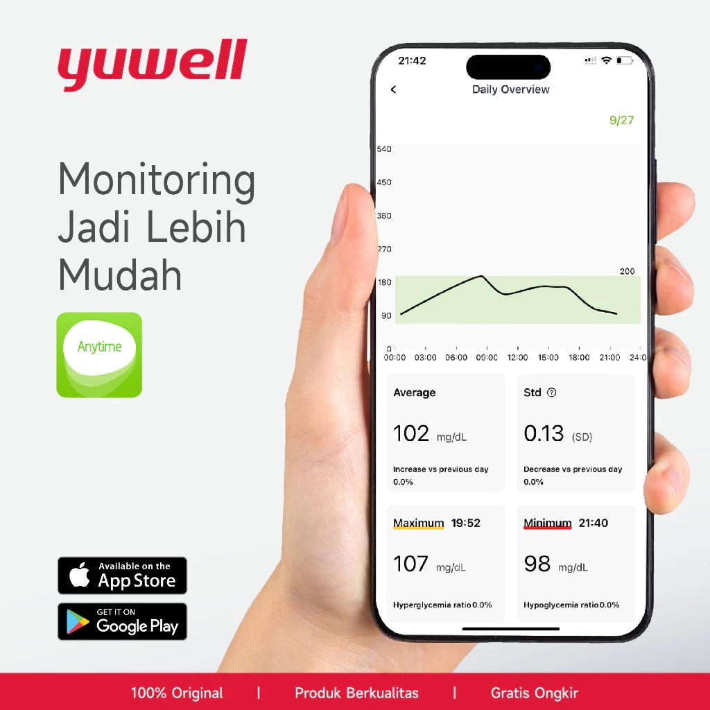 Yuwell Anytime Continuous Glucose Monitor 4